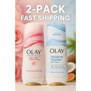 Olay Elasticity Boosting + Indulgent Moisture Body Wash 2-Pack New Sealed